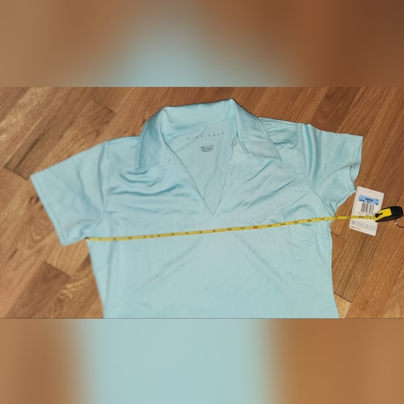 NEW DEADSTOCK VINTAGE NIKE DRIFIT GOLF PERFORMANCE POLO NO BUTTON V-NECK SZM - Picture 9 of 16